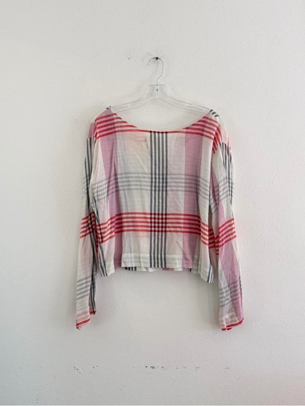 cloth & stone Red and White Plaid Long-Sleeve Women's Top